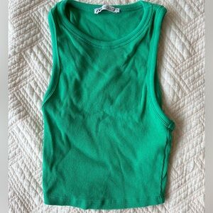ZARA - Crop Tank Top in bright green size Small